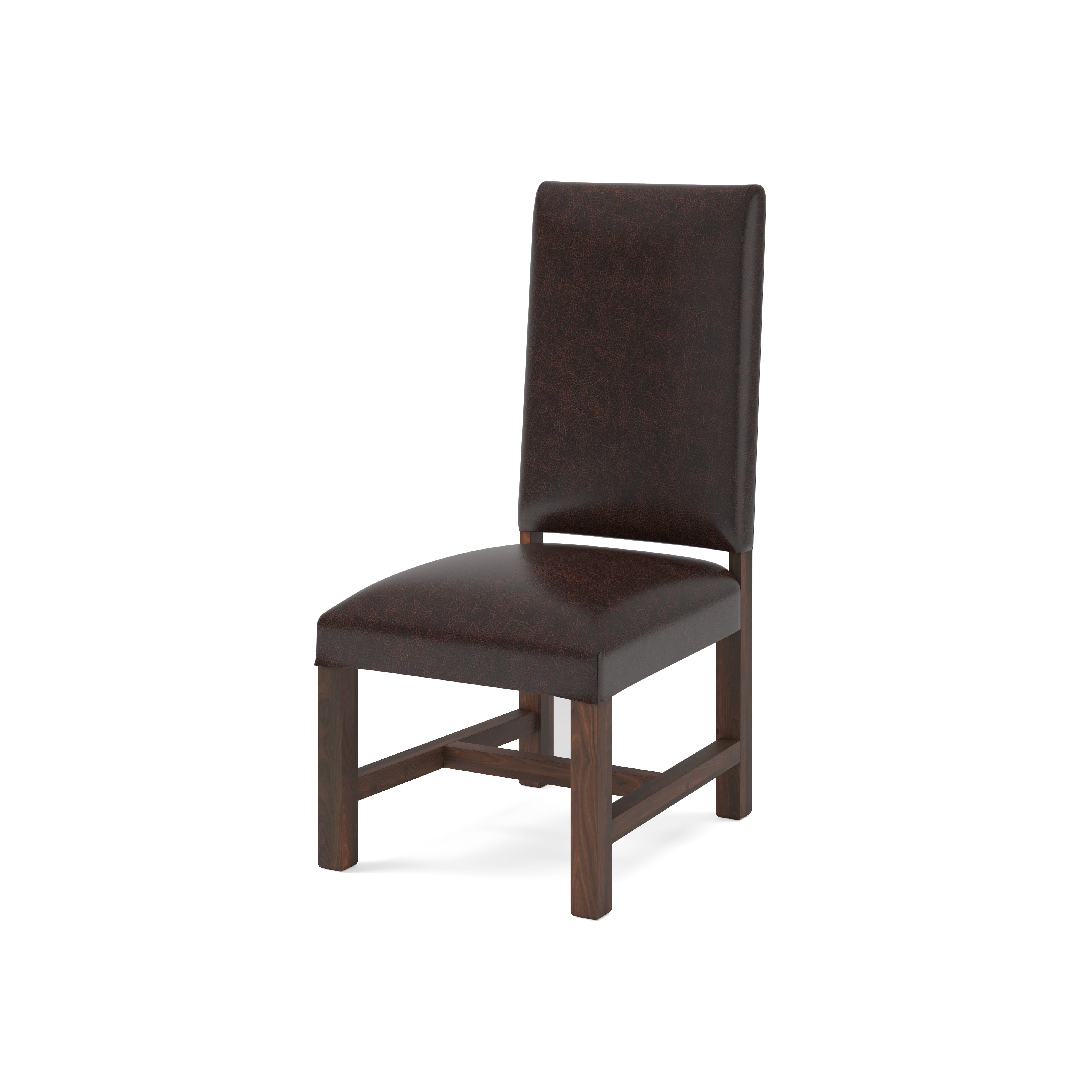 Carmona Top Grain Leather Dining Chair -  Tobacco + Natural & Black