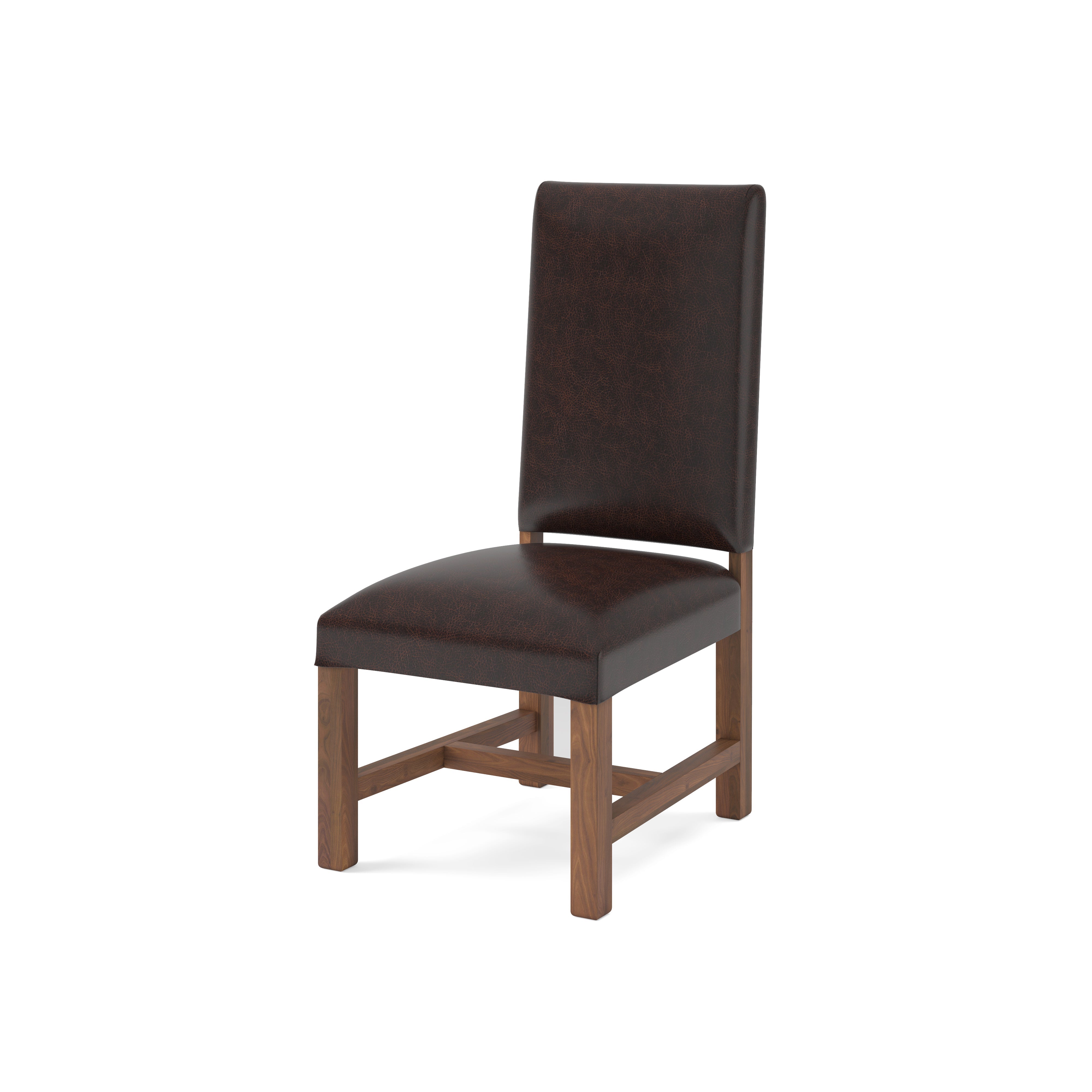 Carmona Top Grain Leather Dining End Chair -  Tobacco + Natural
